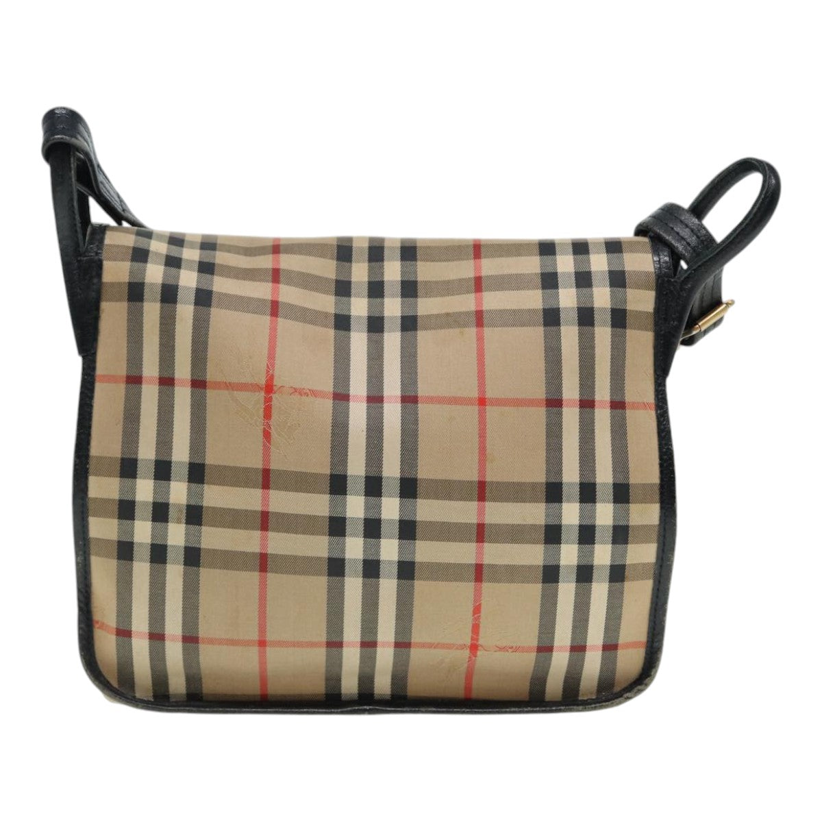 Burberry Luxury ss Nova Check Shoulder Bag Auth Yk14273 Leather Canvas Black