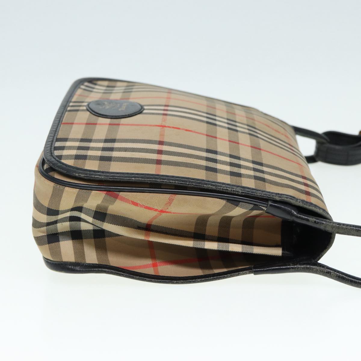Burberry Luxury ss Nova Check Shoulder Bag Auth Yk14273 Leather Canvas Black