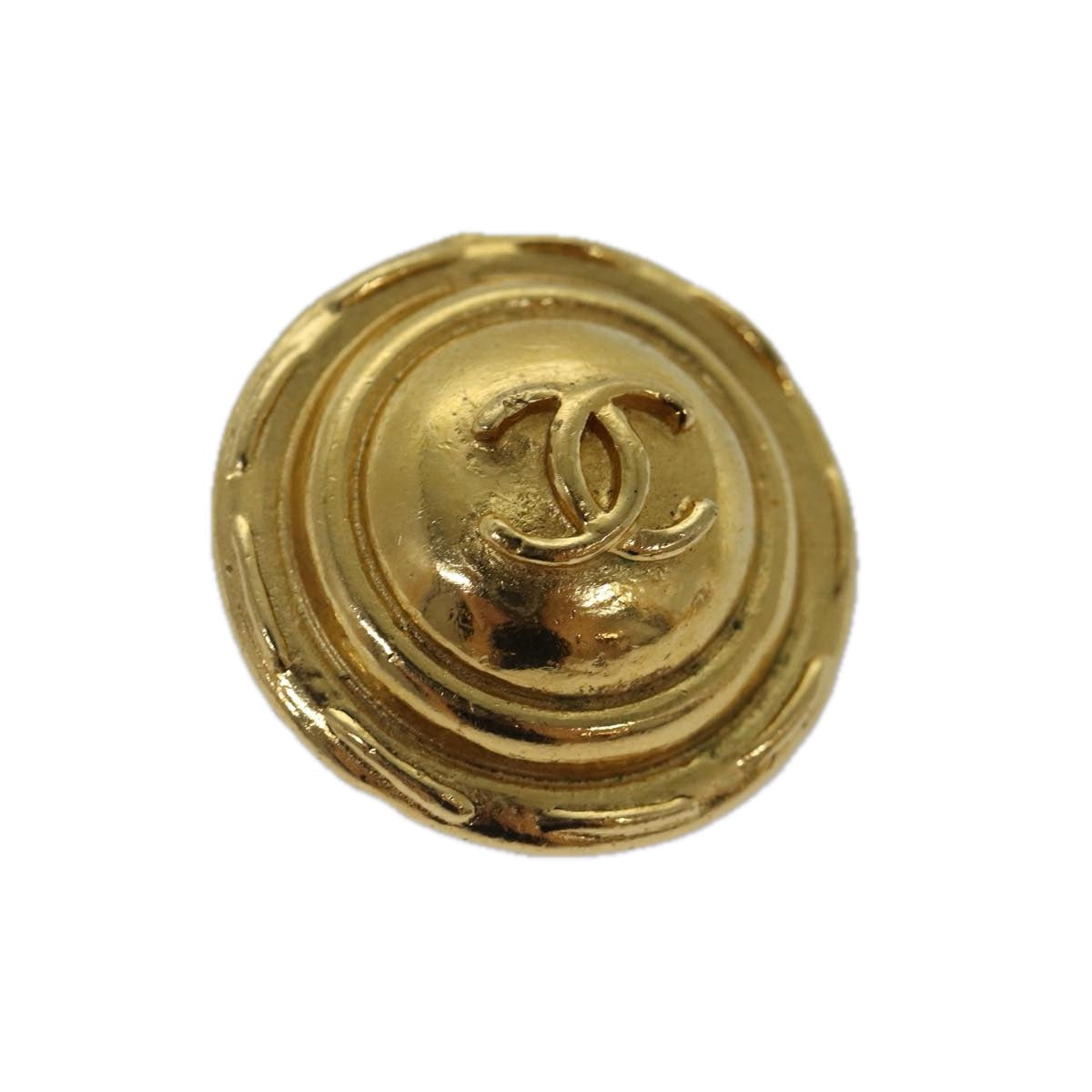 Chanel Coco Mark Earring Metal Gold Cc Auth Yk14445