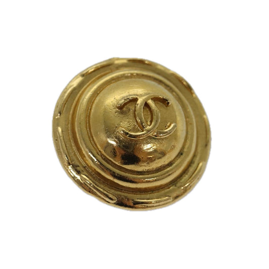 Chanel Coco Mark Earring Metal Gold Cc Auth Yk14445