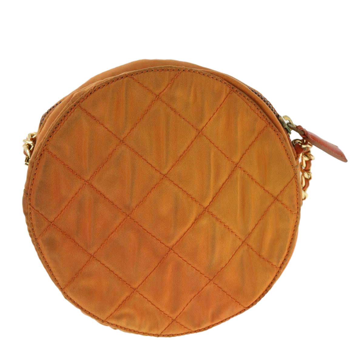 Prada Shoulder Bag Nylon Quilted Orange