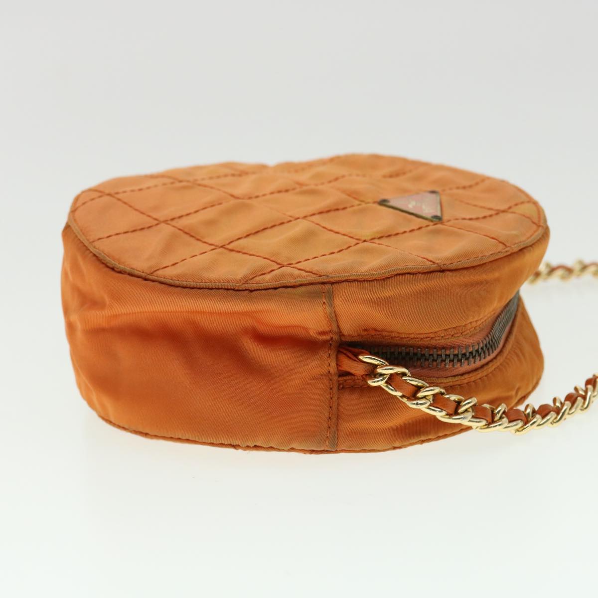Prada Shoulder Bag Nylon Quilted Orange