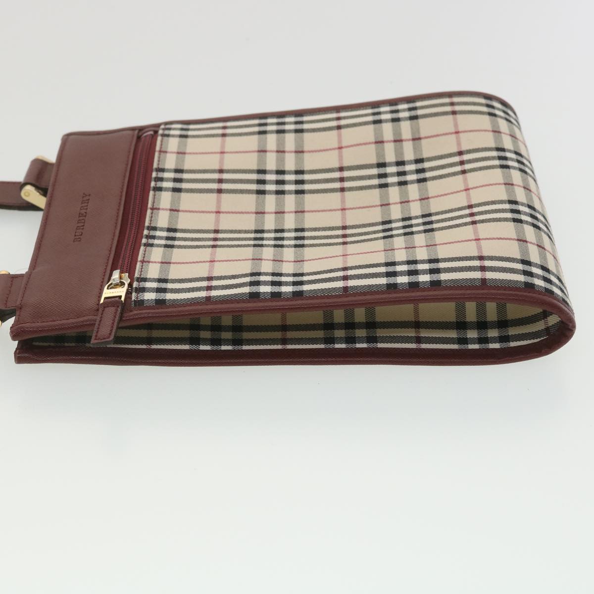 Burberry Luxury Nova Check Shoulder Bag Wine Auth Yk5688 Canvas Black Beige
