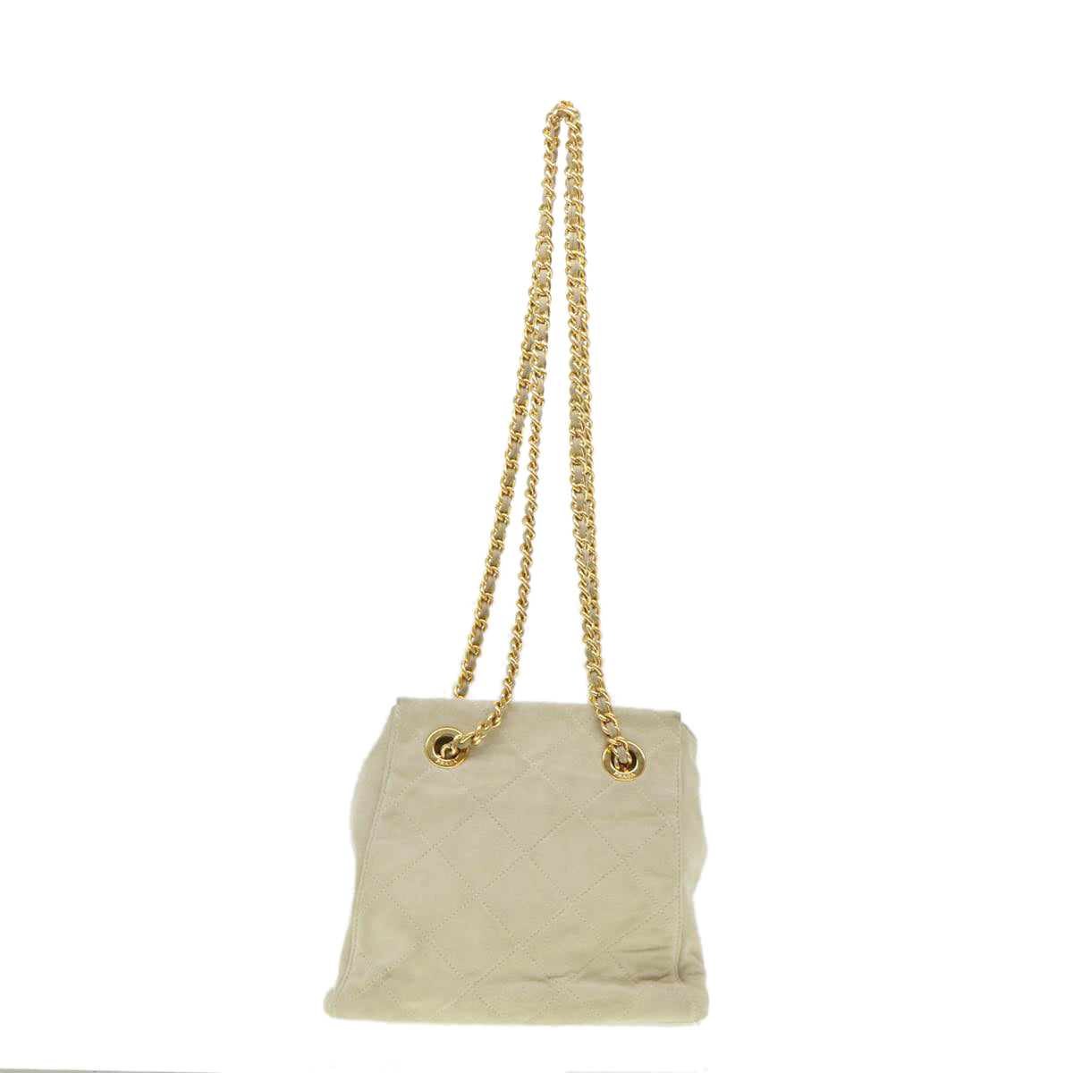 Prada Shoulder Bag Suede Quilted Gray