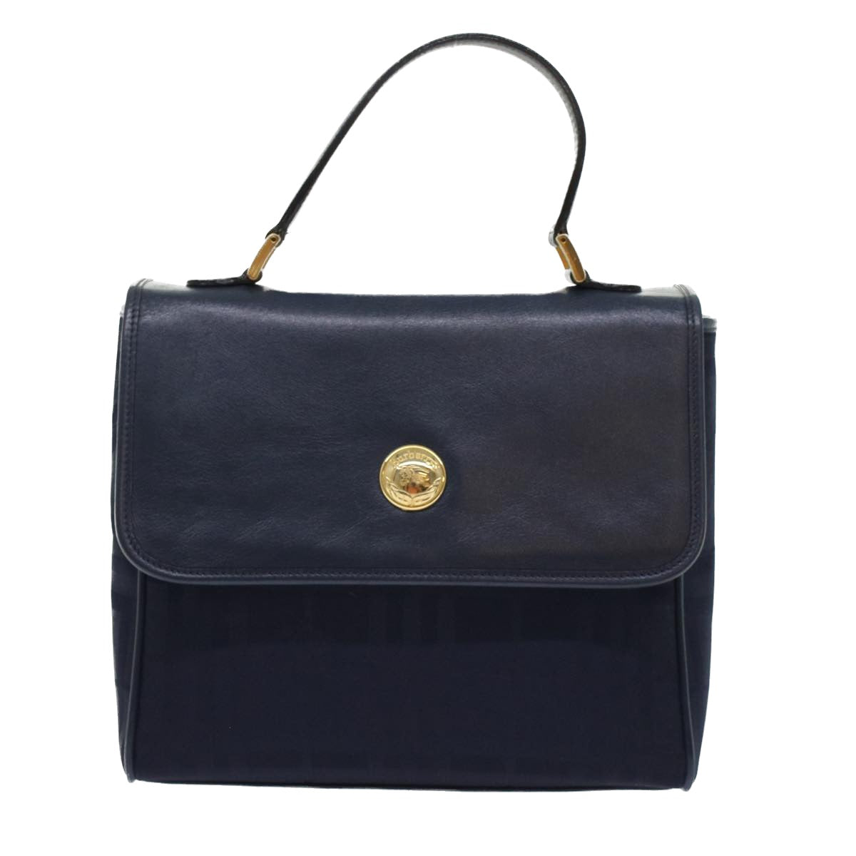 Burberry Luxury ss Nova Check Hand Bag Auth Yk7428 Leather Nylon Blue Travel Bag
