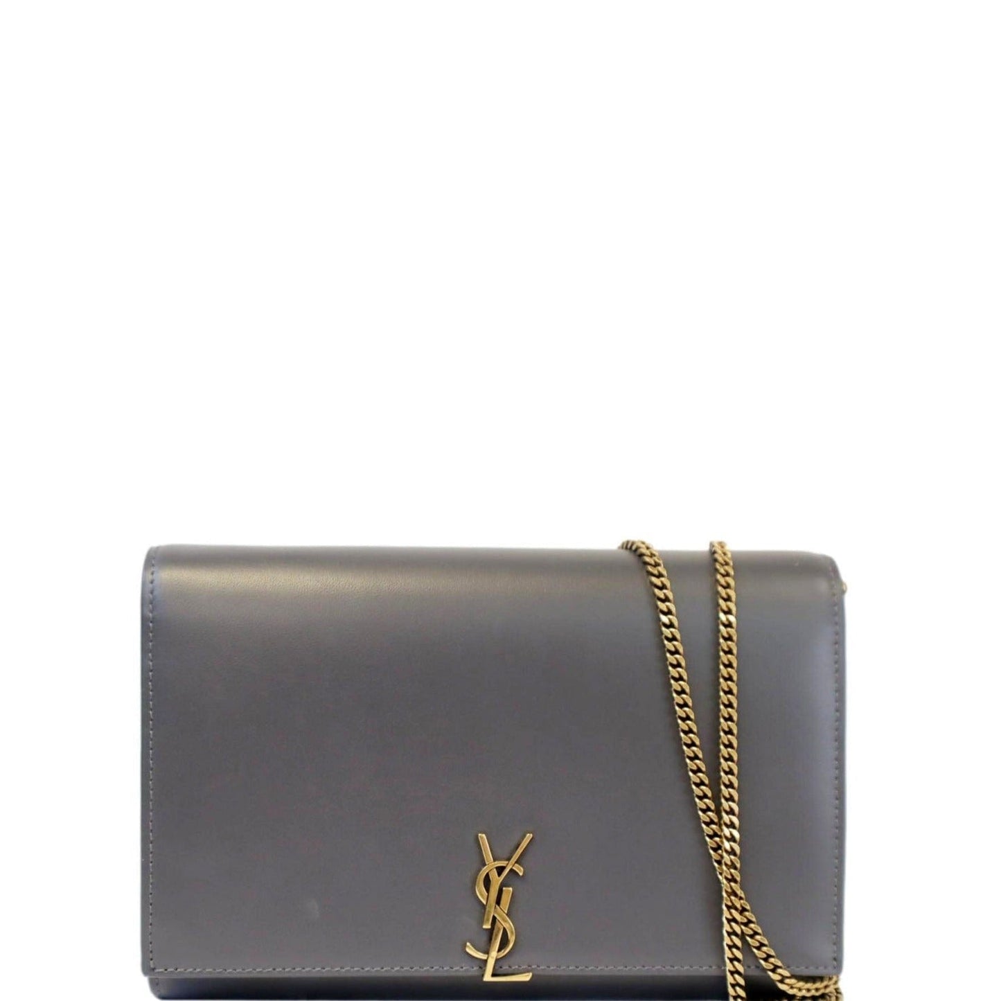 YSL Saint Laurent Saint Laurent Shoulder Bag Light Gray Sold Leather Flap