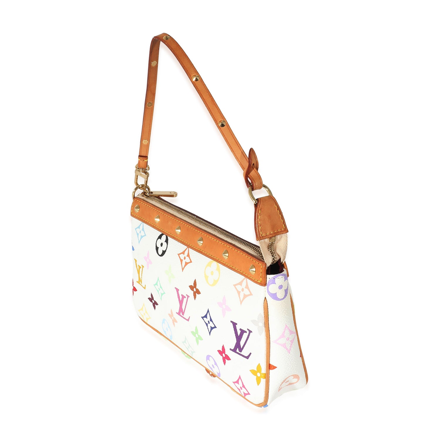 Louis Vuitton Pochette Accessories Canvas White Multicolor Clutch Bag