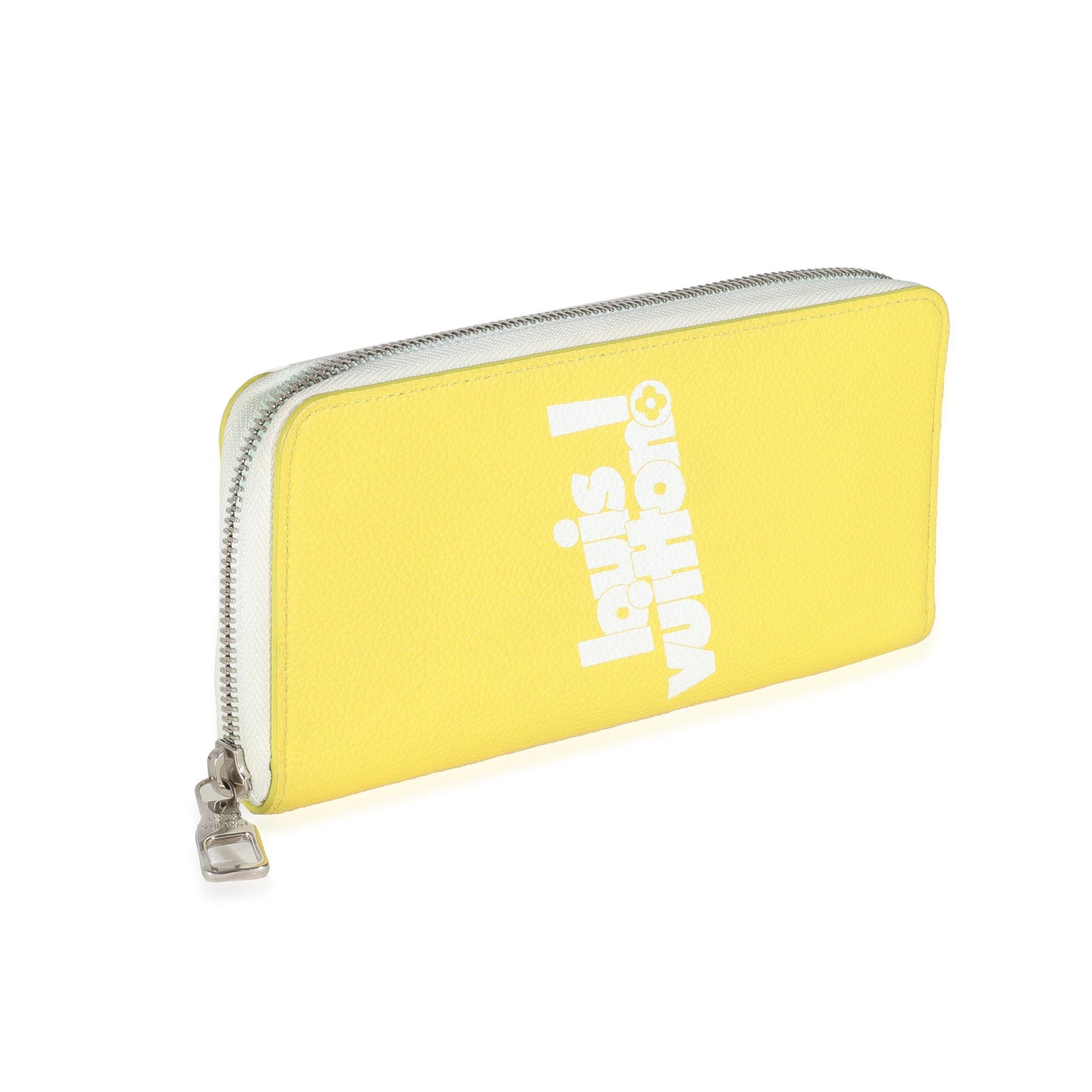 Louis Vuitton Jaune Taurillon Vertical Zippy Logo Wallet Case