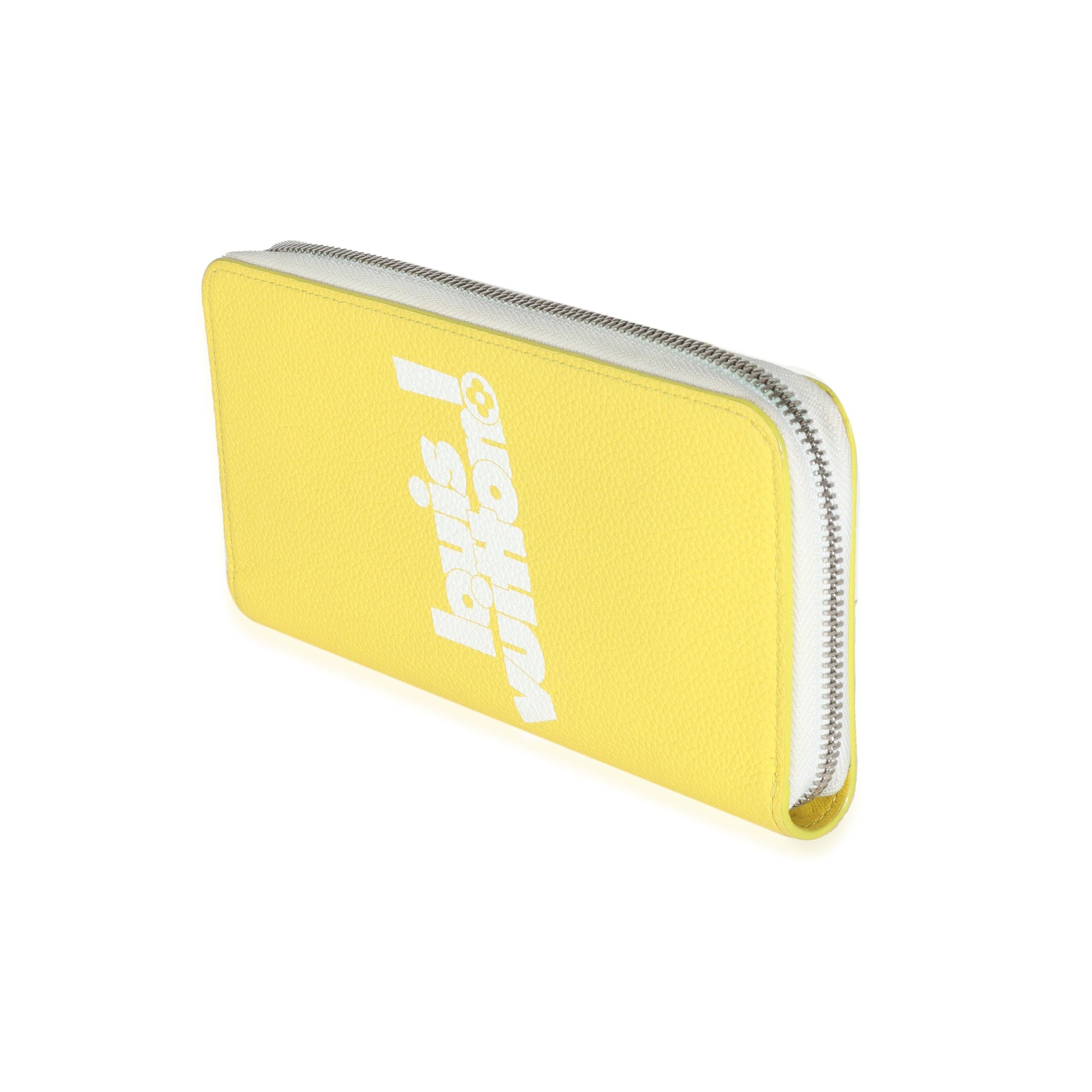 Louis Vuitton Jaune Taurillon Vertical Zippy Logo Wallet Case