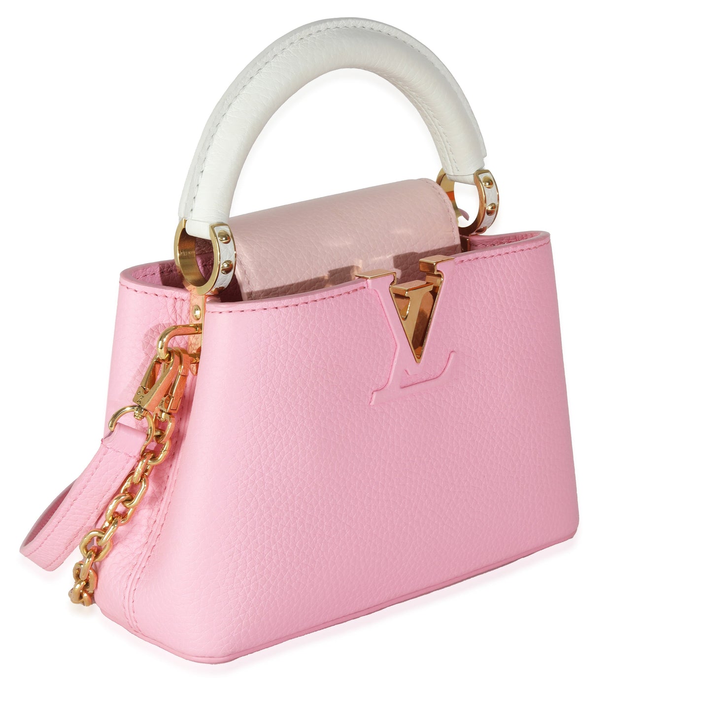 Louis Vuitton Candy Taurillon Flower Capucines Pink Mini Chain Hat