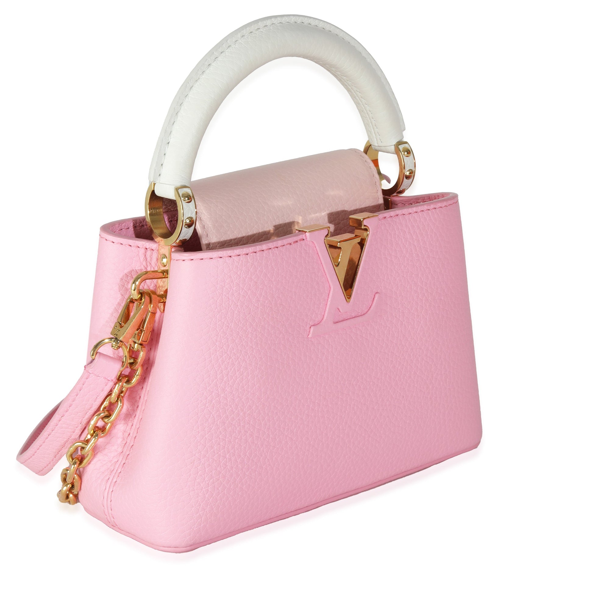 Louis Vuitton Candy Taurillon Flower Capucines Pink Mini Chain Hat