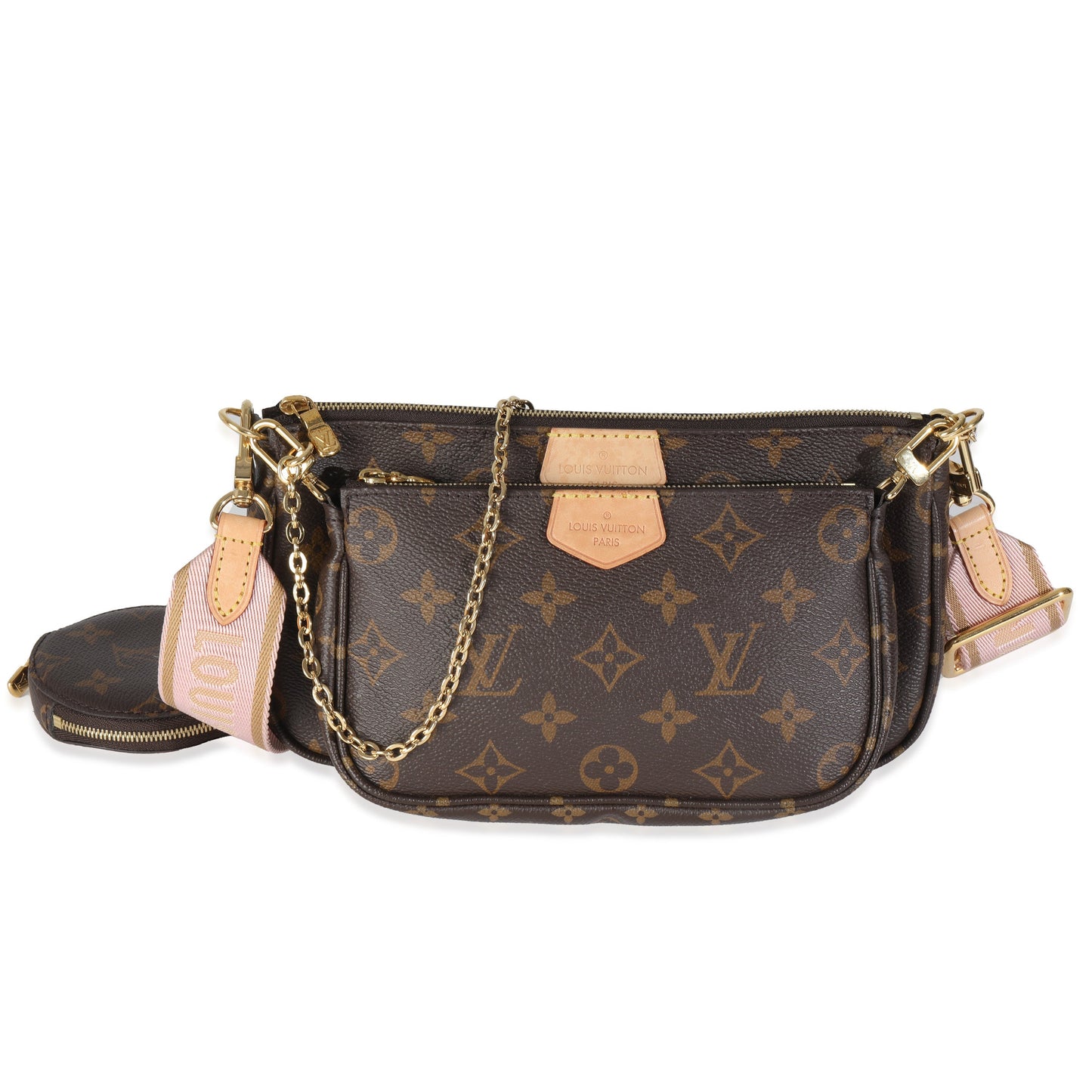 Louis Vuitton Rose Clair Multi Pochette Accessoires Monogram Canvas Clutch Bag