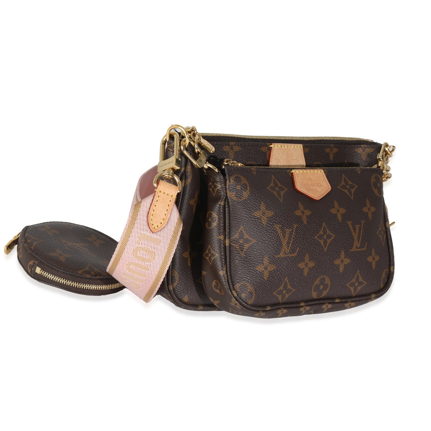 Louis Vuitton Rose Clair Multi Pochette Accessoires Monogram Canvas Clutch Bag