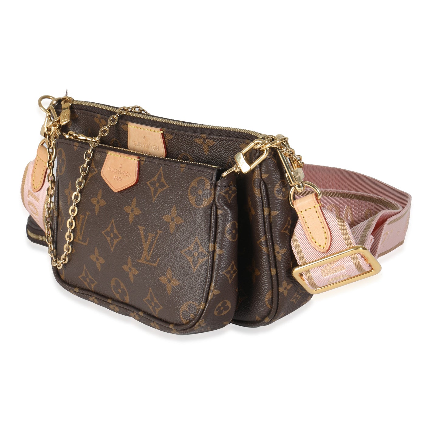 Louis Vuitton Rose Clair Multi Pochette Accessoires Monogram Canvas Clutch Bag