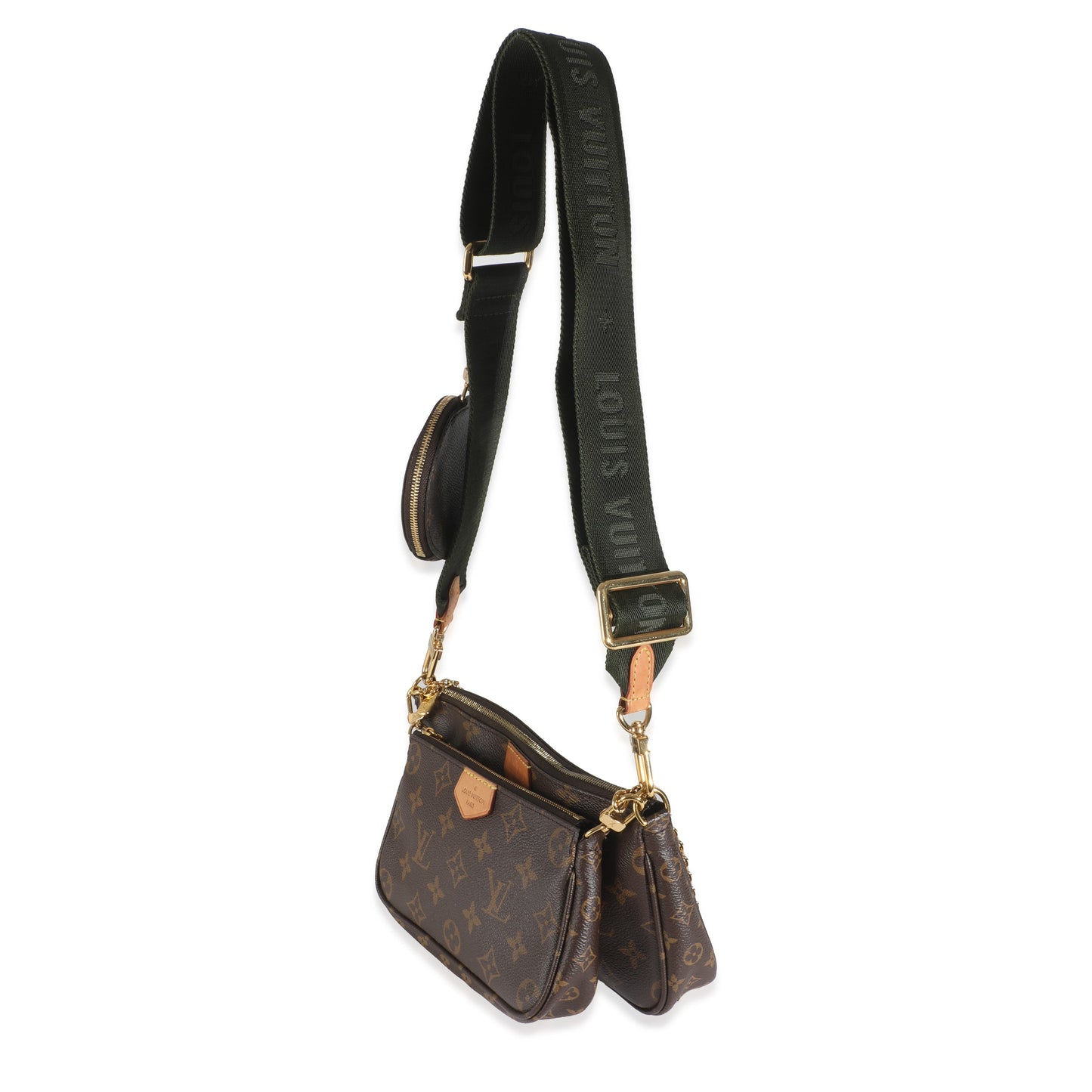 Louis Vuitton Multi Pochette Accessoires Monogram Canvas Khaki Clutch Bag Pochette Accessoires