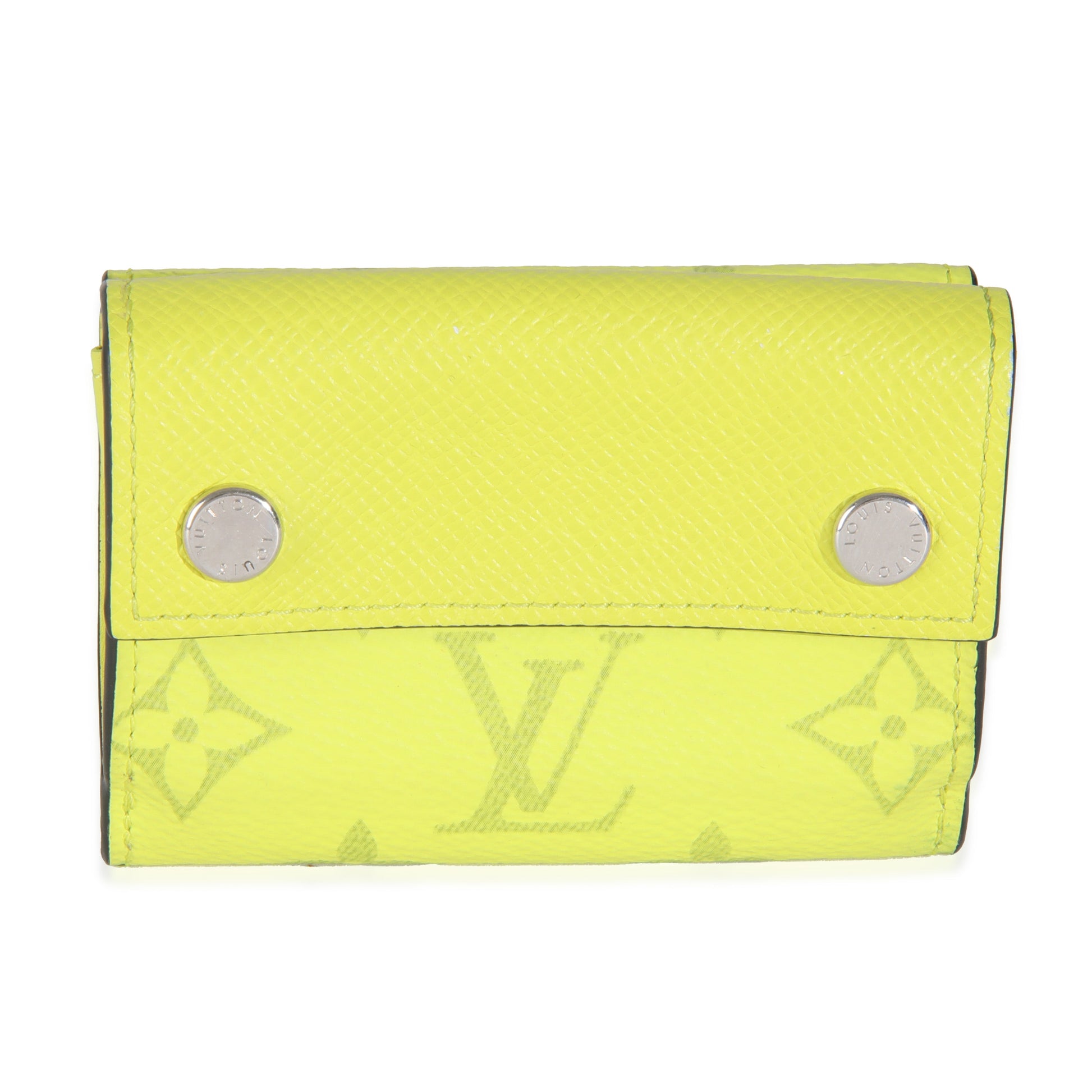 Louis Vuitton Yellow Tiagrama Discovery Compact Wallet Case
