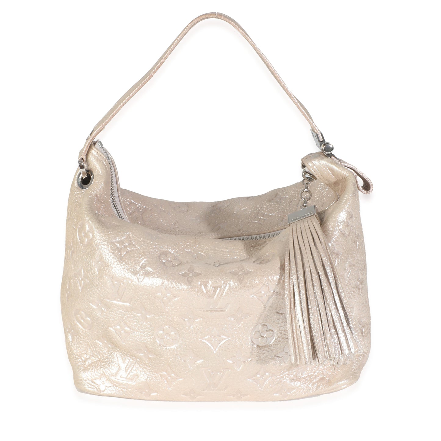 Louis Vuitton Sier Shimmer Halo Monogram Calfskin Silver Handbag
