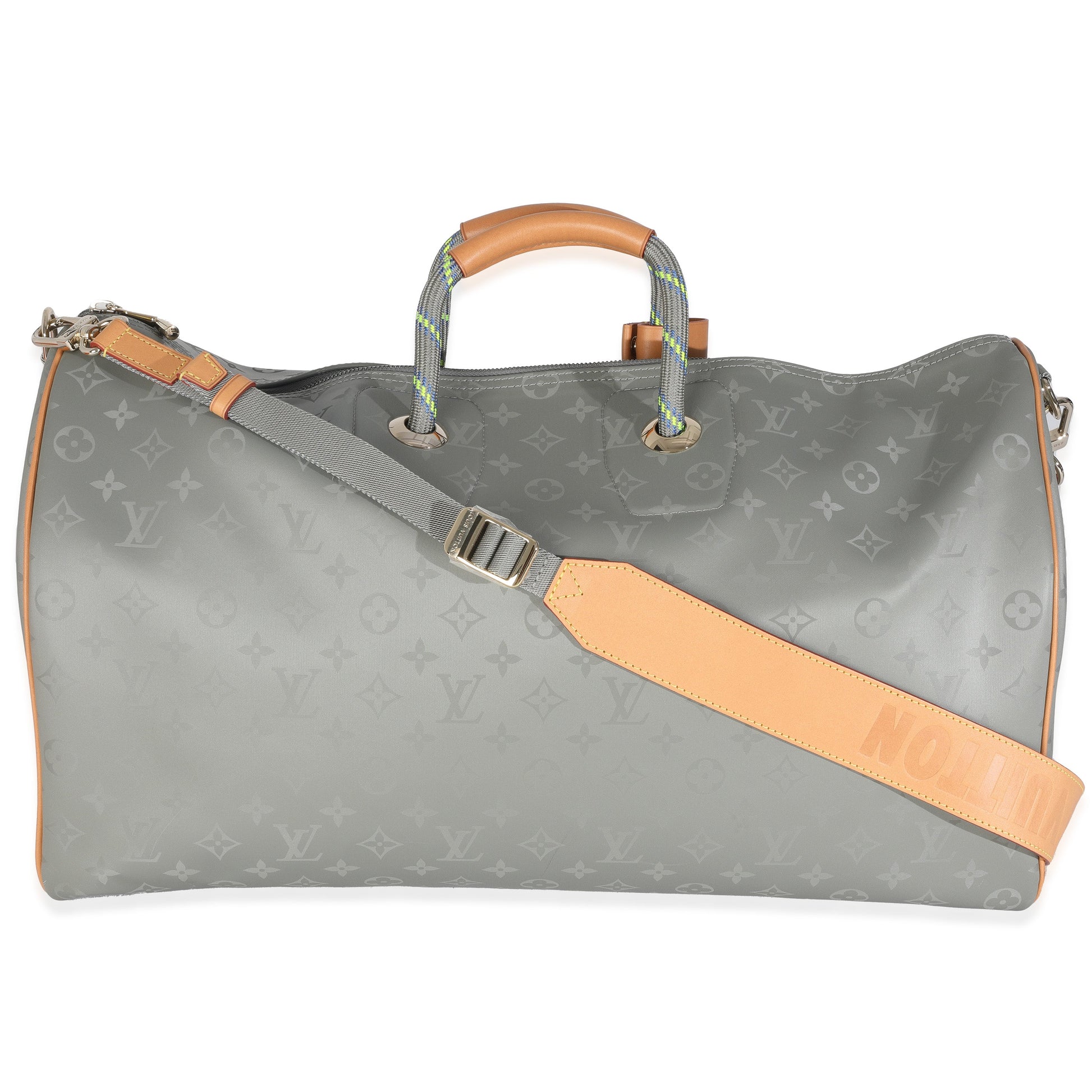 Louis Vuitton Titanium Keepall Bandouliere 50 Monogram Handbag
