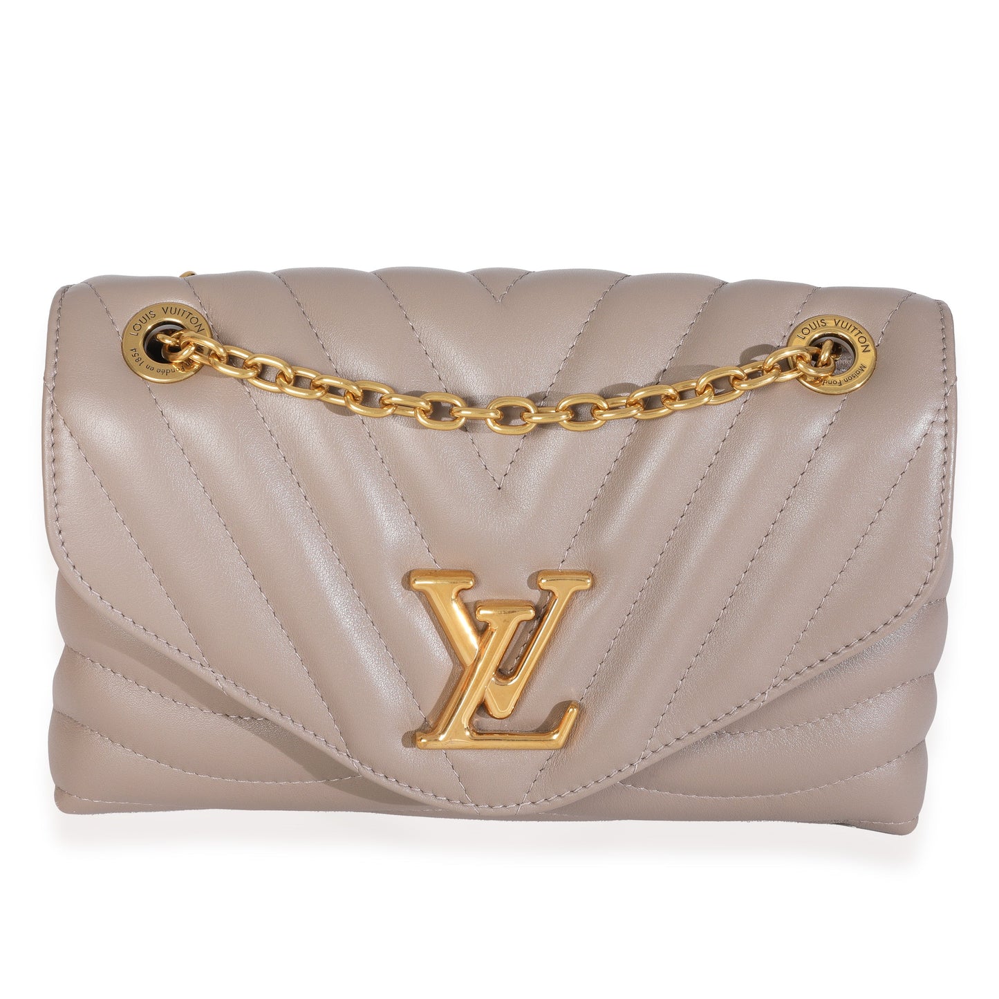 Louis Vuitton Taupe New Wave MM Leather Calf Chain Handbag