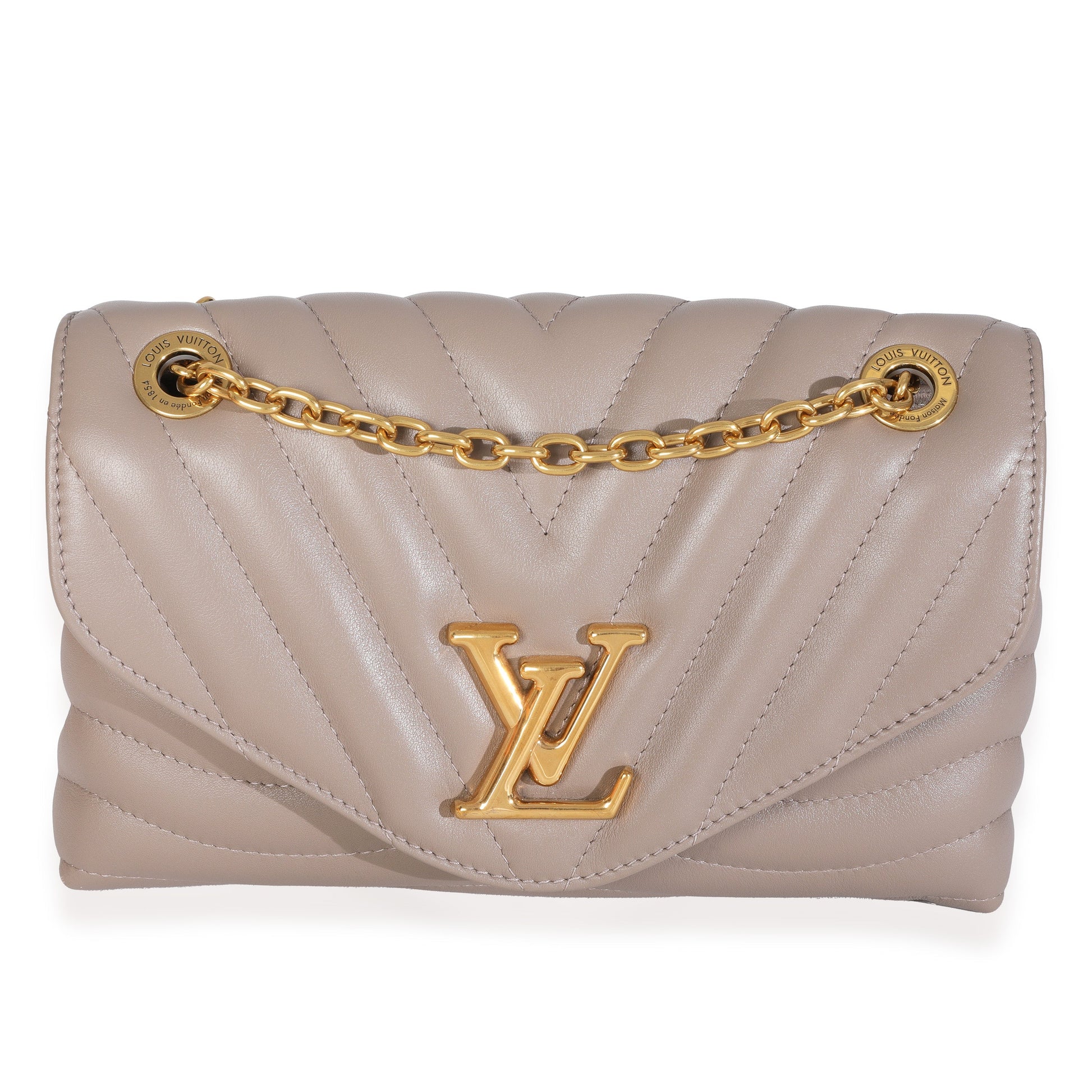 Louis Vuitton Taupe New Wave MM Leather Calf Chain Handbag
