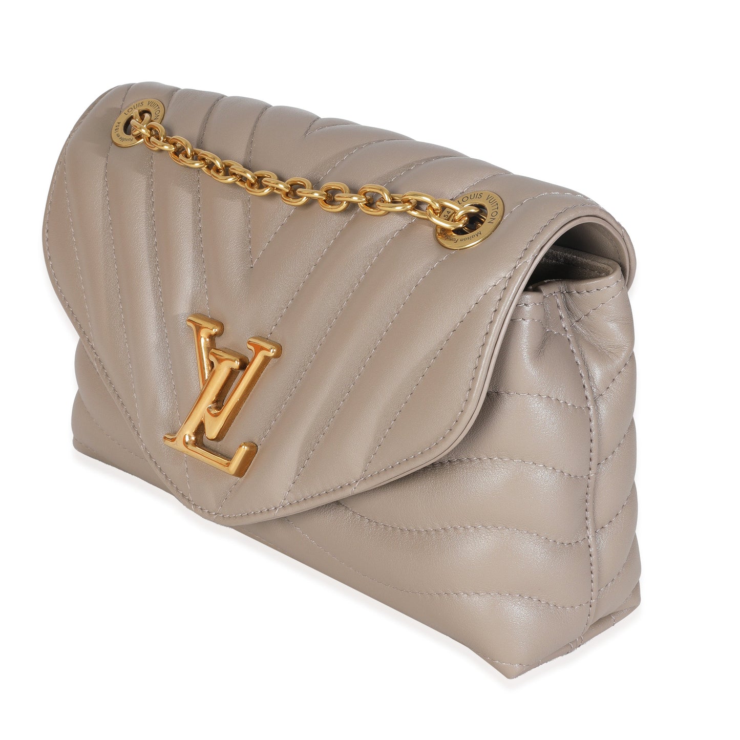 Louis Vuitton Taupe New Wave MM Leather Calf Chain Handbag