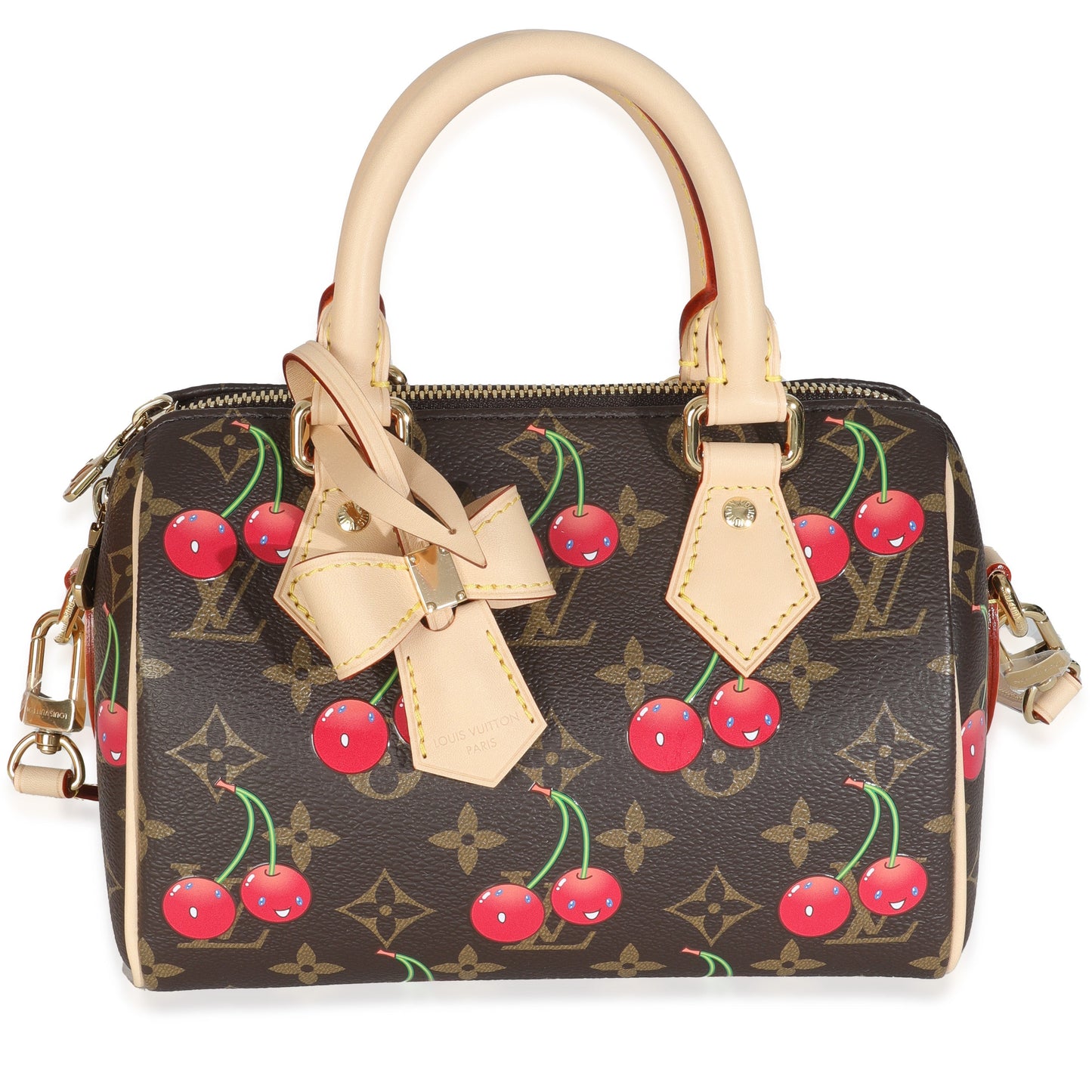 Louis Vuitton x TM Cerises Speedy Bandouliere Monogram Canvas Handbag