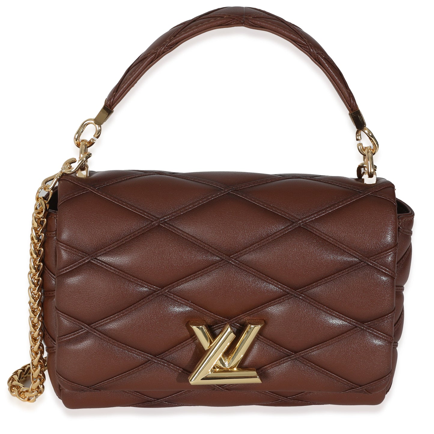 Louis Vuitton Malletage GO-14 MM Lambskin Tan Top Handle Handbag