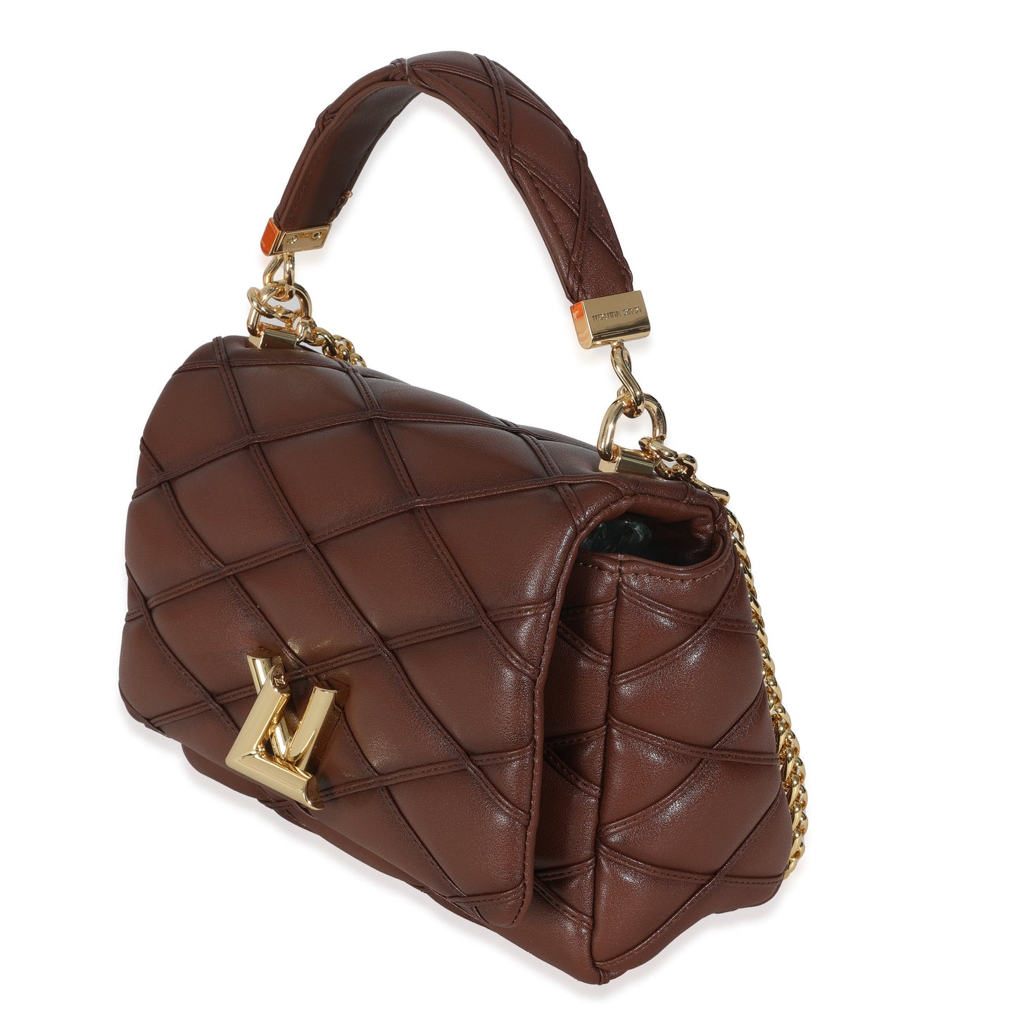 Louis Vuitton Malletage GO-14 MM Lambskin Tan Top Handle Handbag