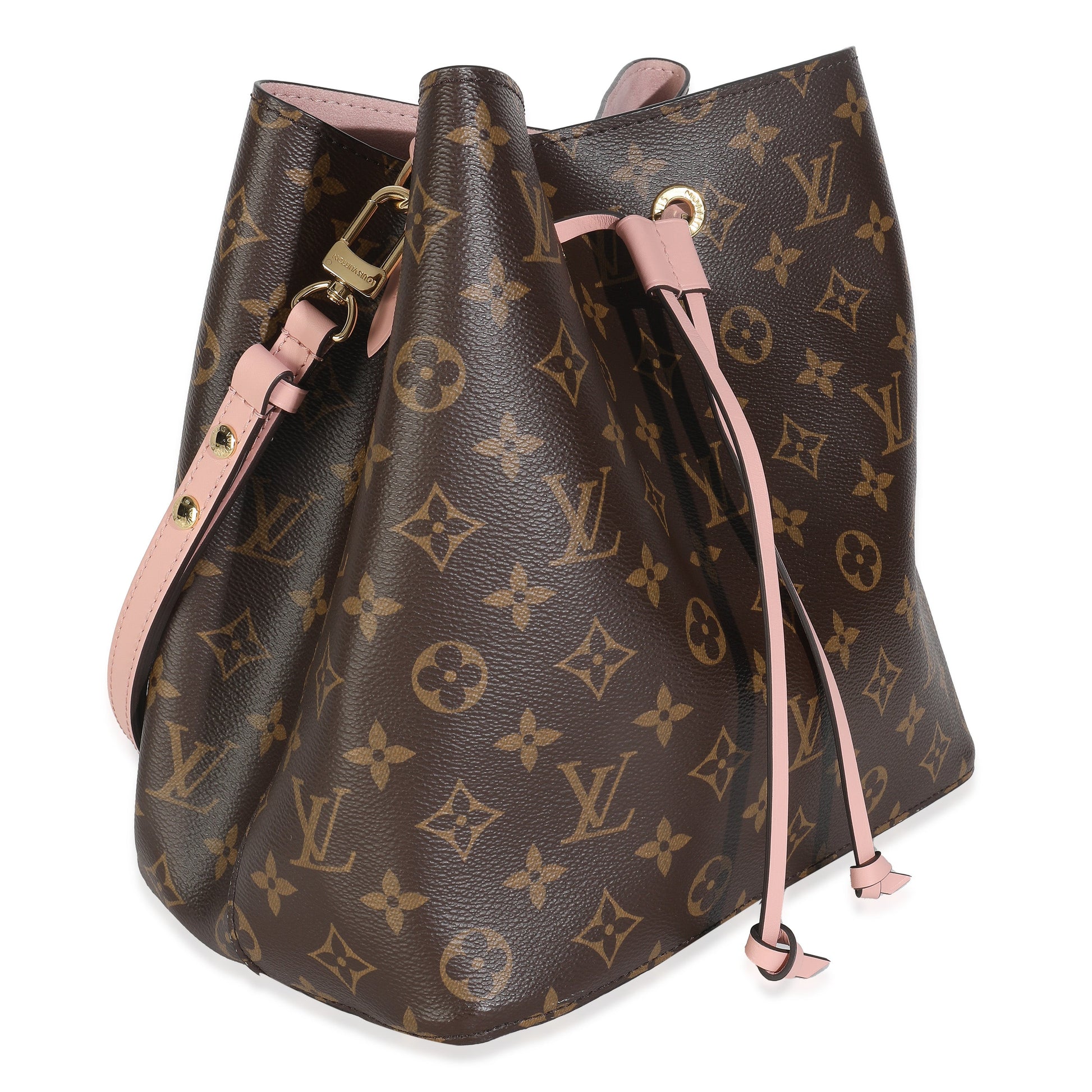 Louis Vuitton Rose Poudre Damier Ebene Neonoe Canvas Handbag Neonoe Mm