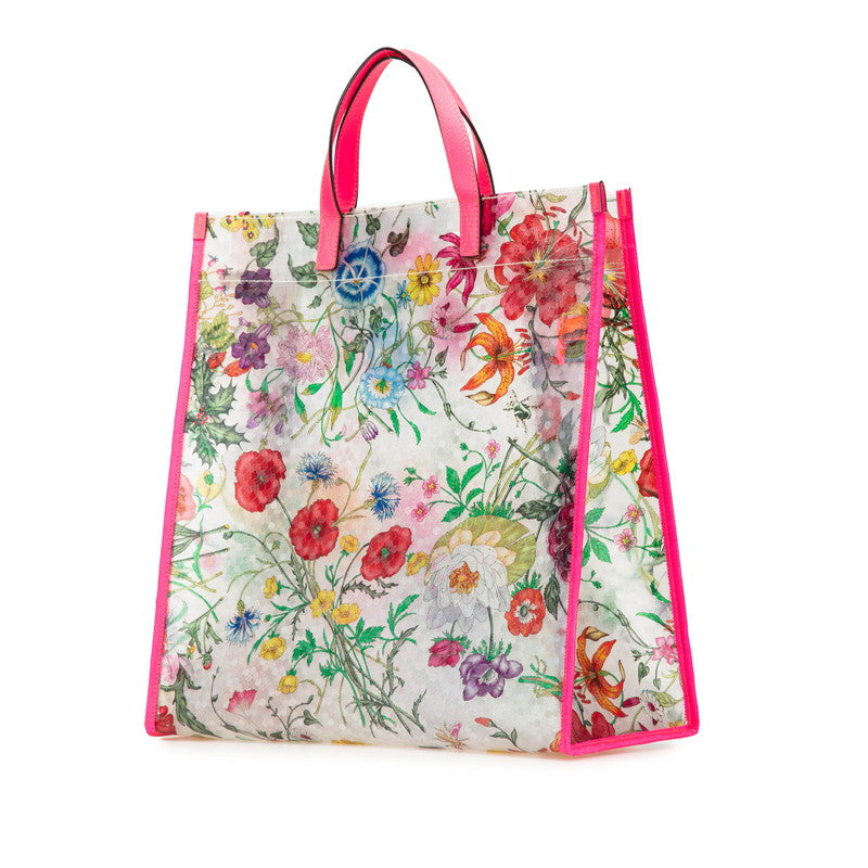 Gucci Flora Textured Handbag Leather Travel Bag