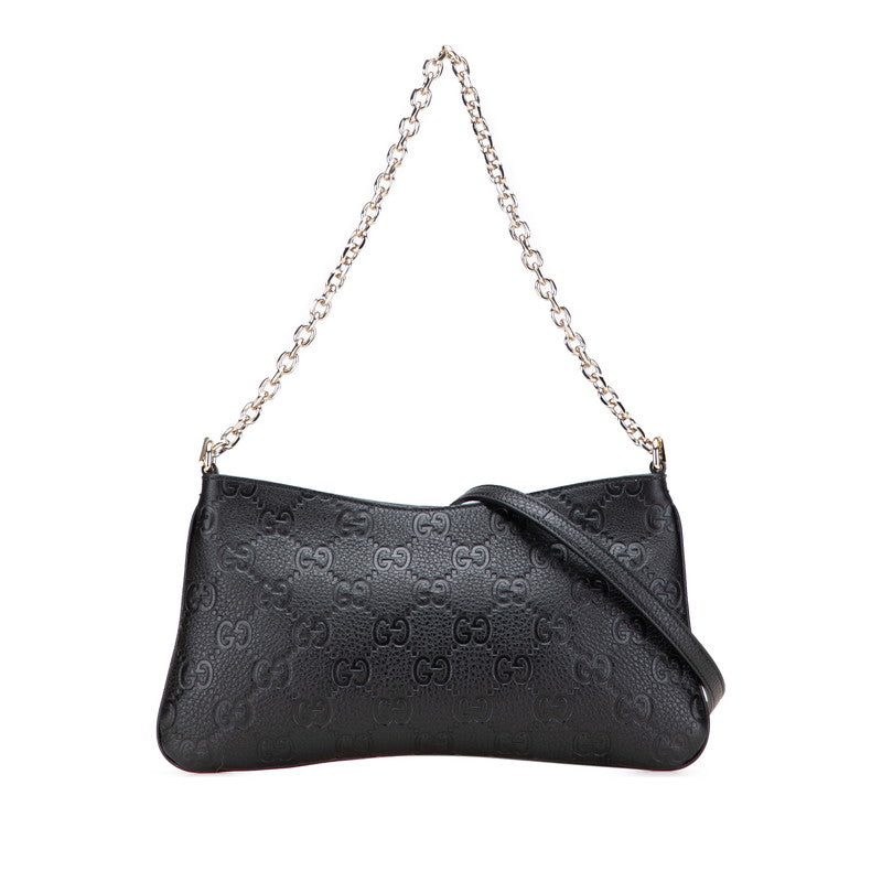 Gucci Emblem 2Way Shoulder Bag Leather