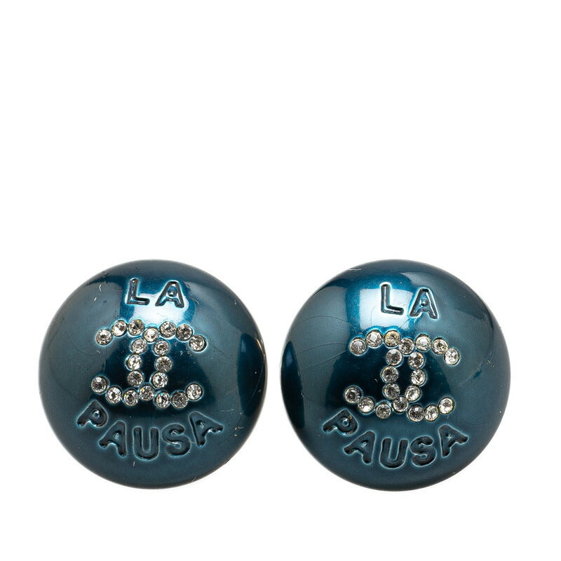 Chanel Gold-Plated La Pausa Coco Mark Round Earrings A19C