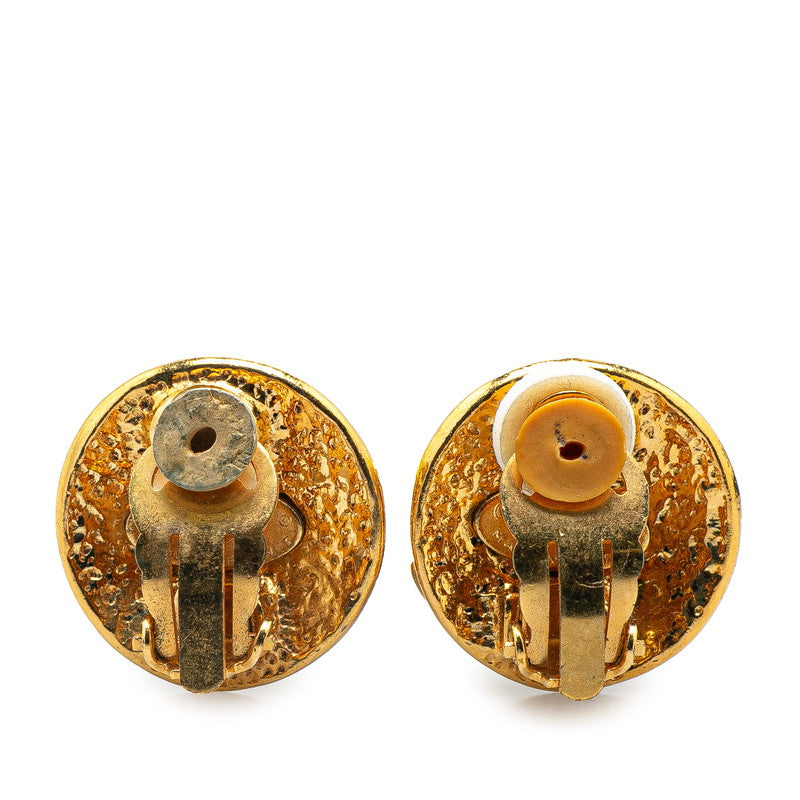 Chanel Gold Plated Coco Mark   Earrings 94P