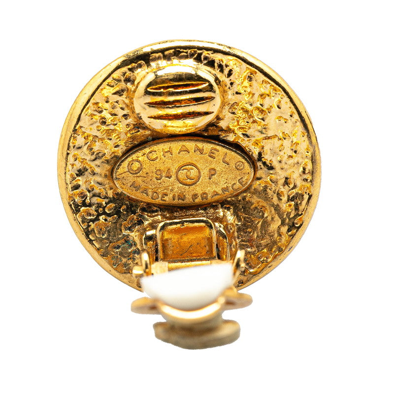 Chanel Gold Plated Coco Mark   Earrings 94P