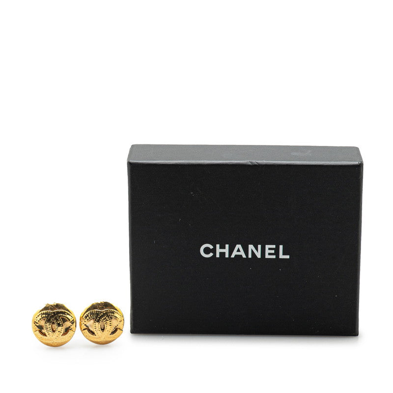 Chanel Gold Plated Coco Mark   Earrings 94P