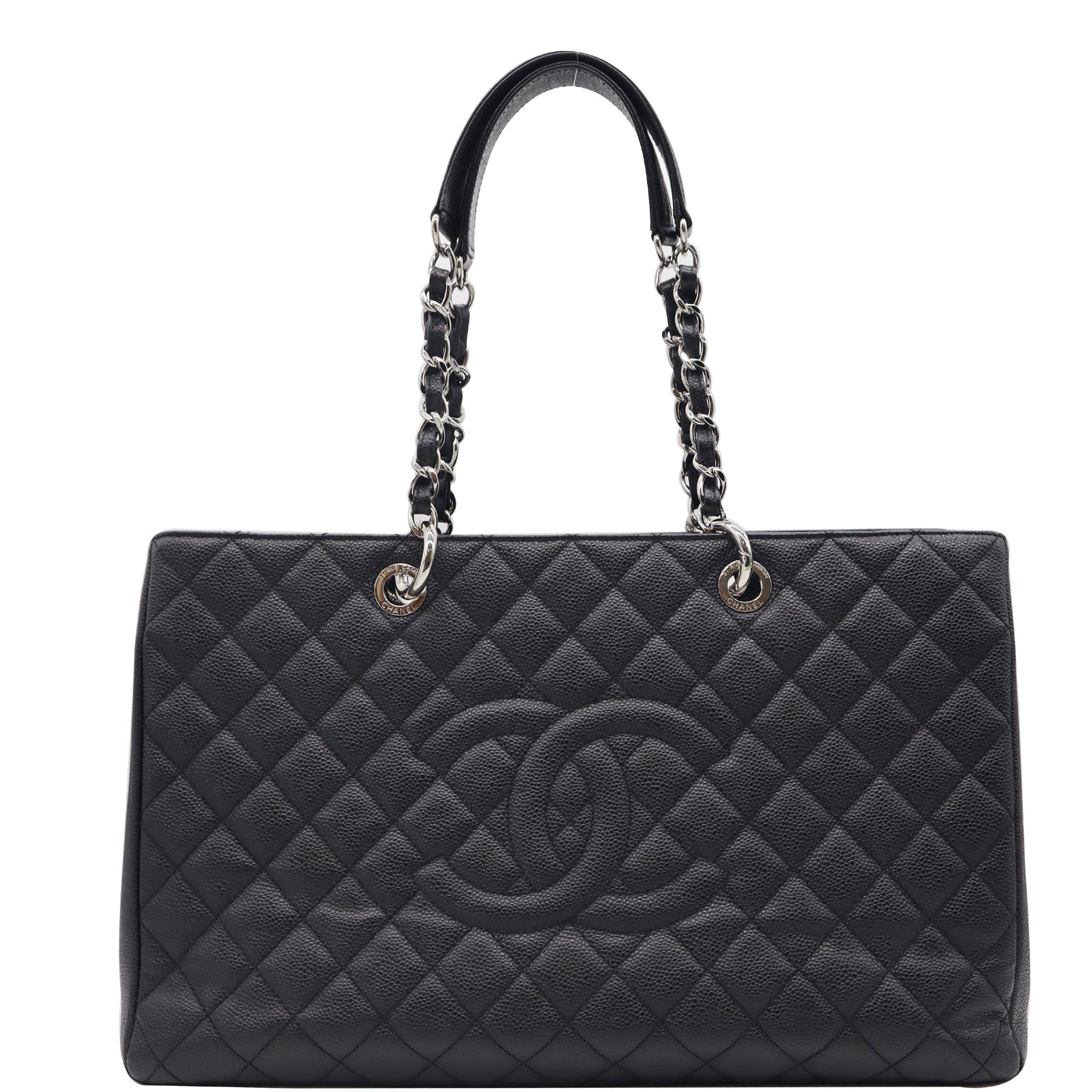 Chanel XL Grand Quilted Caviar Shopping Leather Black Travel Bag